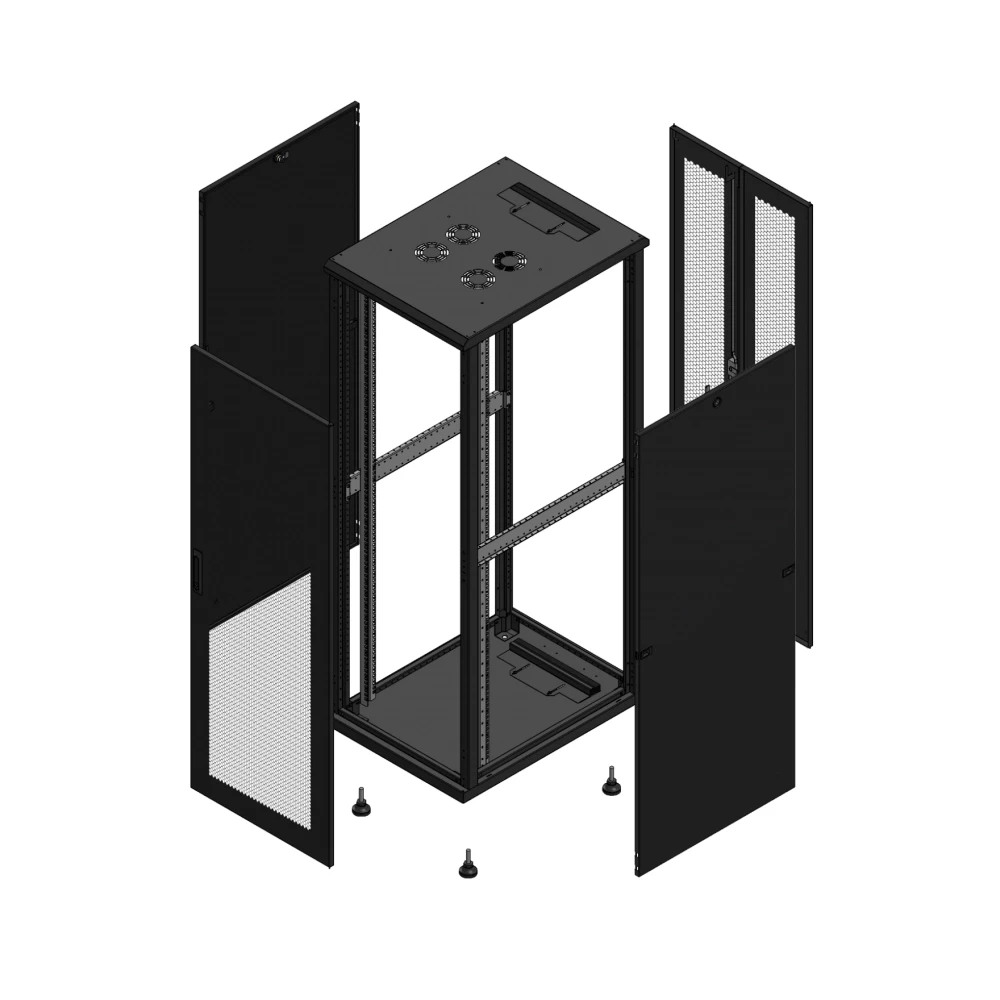 Gigamedia Vloer patchkast av enkel per ar dubbel per 19" 36he 600x800mm zwart 703668PPSPPD