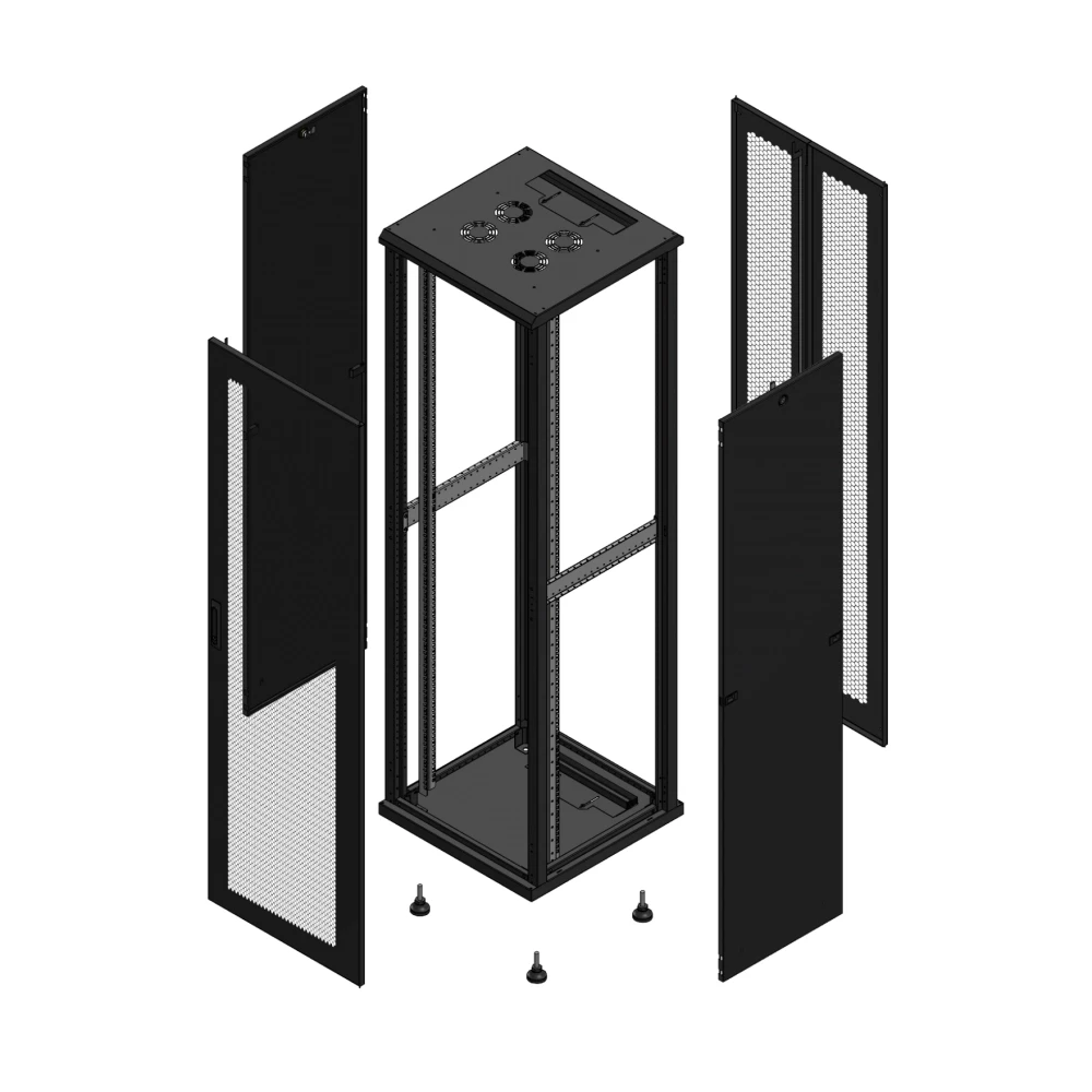 Gigamedia Vloer patchkast av enkel per ar dubbel per 19" 42he 600x600mm zwart 704266PPSPPD
