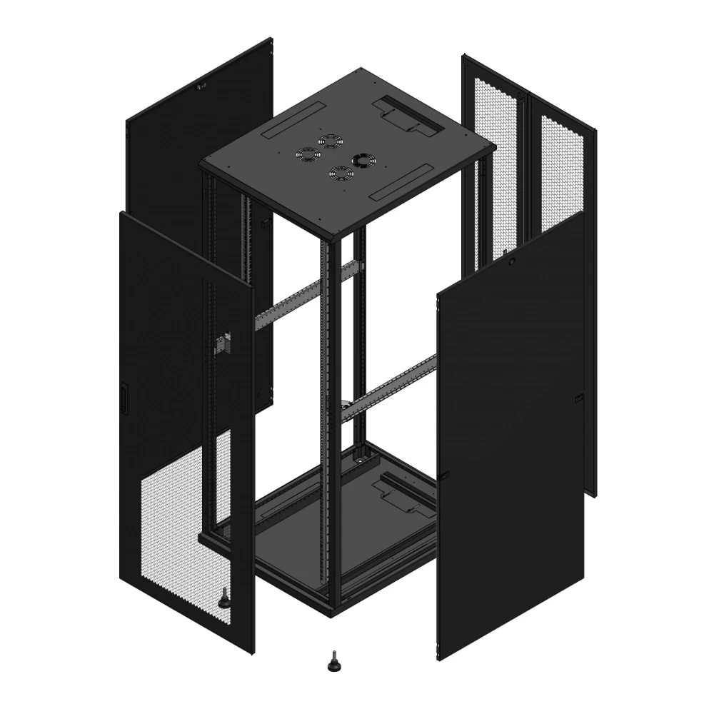 Gigamedia Vloer patchkast av enkel per ar dubbel per 19" 42he 800x1000mm zwart 7042810PPSPPD