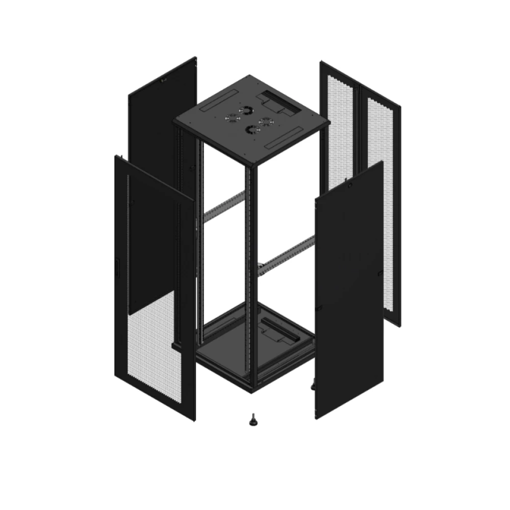 Gigamedia Vloer patchkast av enkel per ar dubbel per 19" 42he 800x800mm zwart 704288PPSPPD