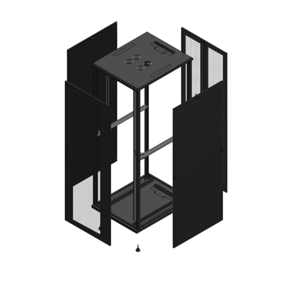 Gigamedia Vloer patchkast av enkel per ar dubbel per 19" 47he 800x1000mm zwart 7047810PPSPPD
