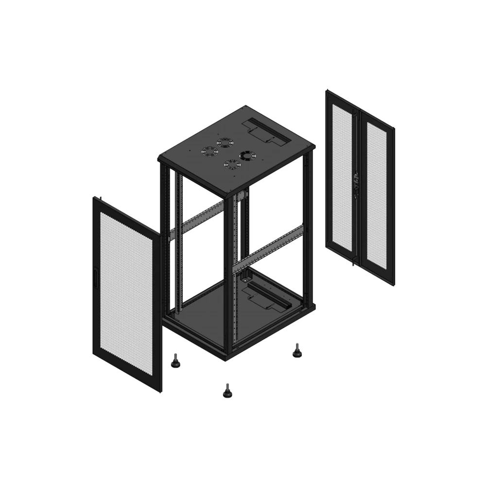 Gigamedia Vloer patchkast av enkel per ar dubbel per ex 19" 26he 600x800mm zwart 702668ppsppdex