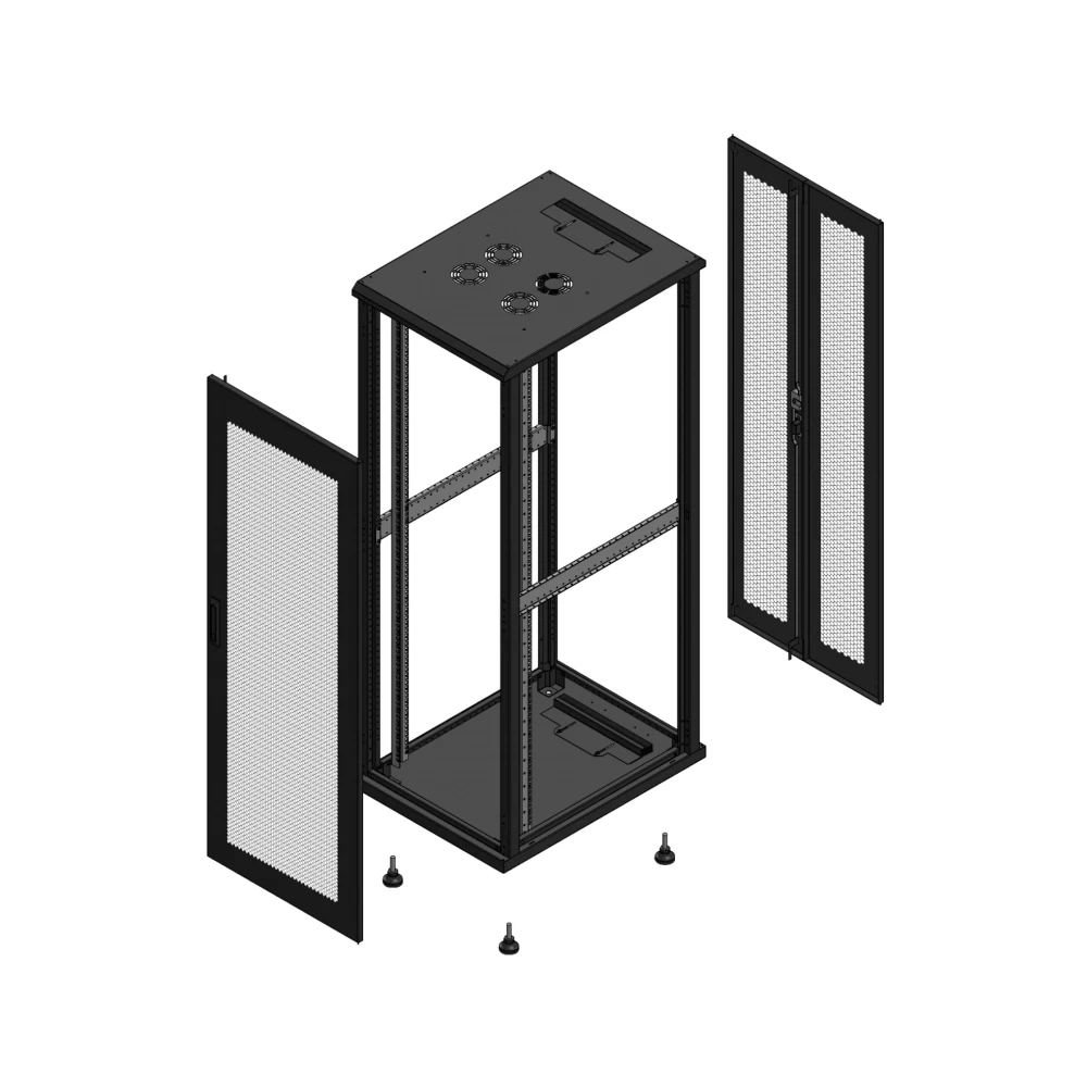 Gigamedia Vloer patchkast av enkel per ar dubbel per ex 19" 36he 600x800mm zwart 703668ppsppdex