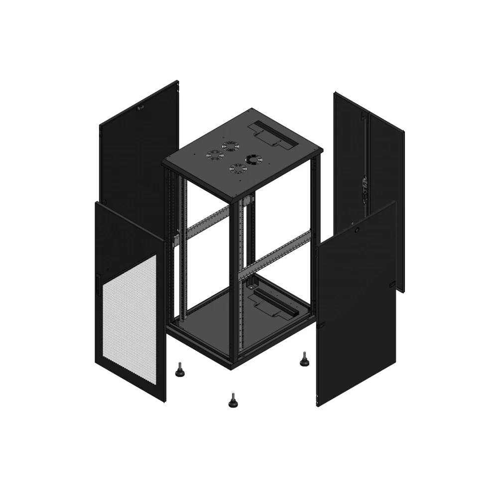 Gigamedia Vloer patchkast av enkel per ar dubbel tol 19" 26he 600x800mm zwart 702668PPSPTD