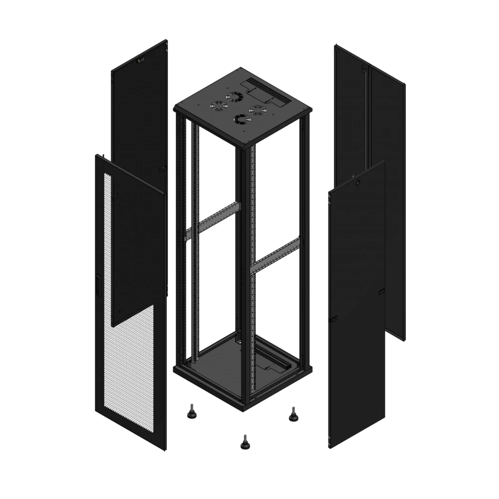 Gigamedia Vloer patchkast av enkel per ar dubbel tol 19" 42he 600x600mm zwart 704266PPSPTD