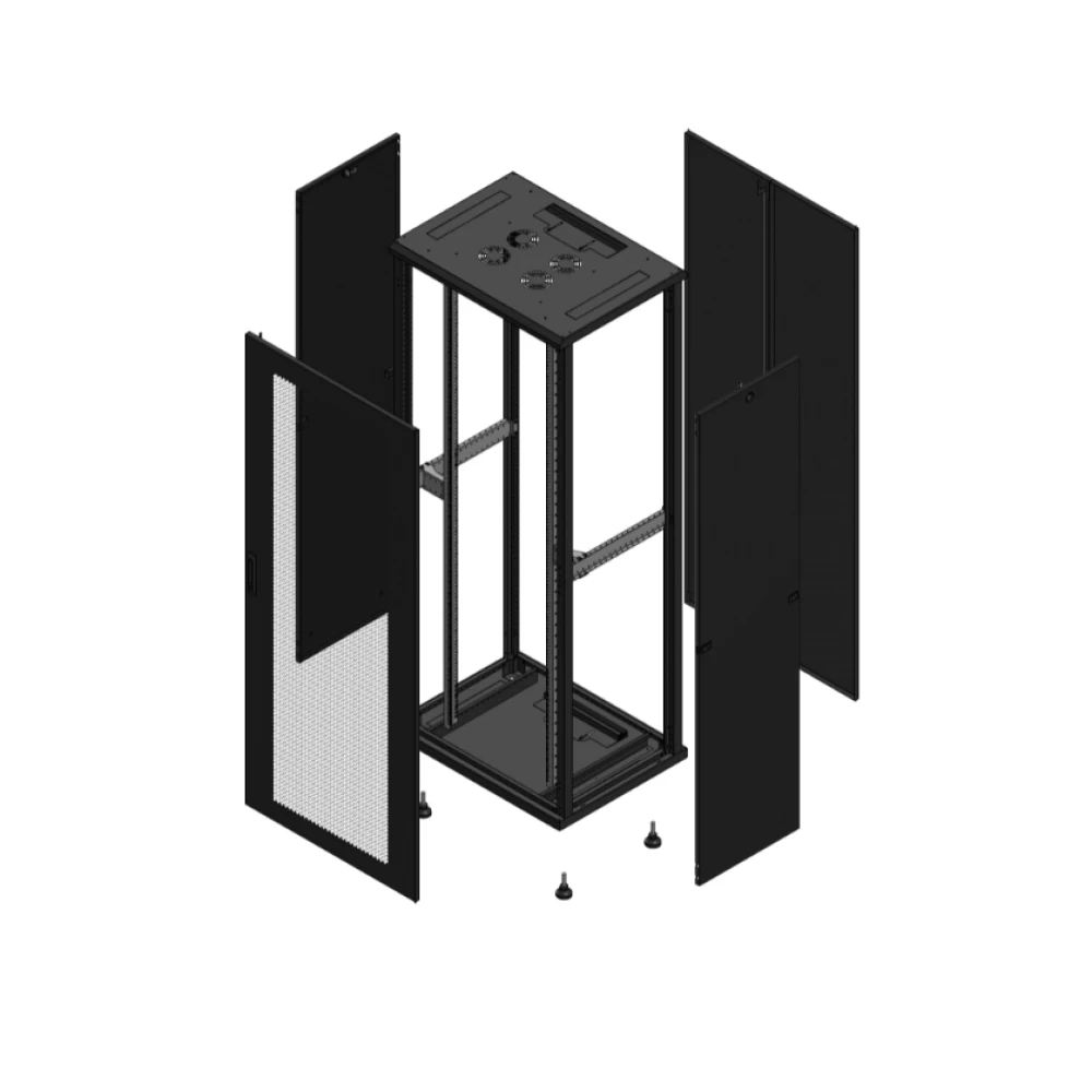 Gigamedia Vloer patchkast av enkel per ar dubbel tol 19" 42he 800x600mm zwart 704286PPSPTD