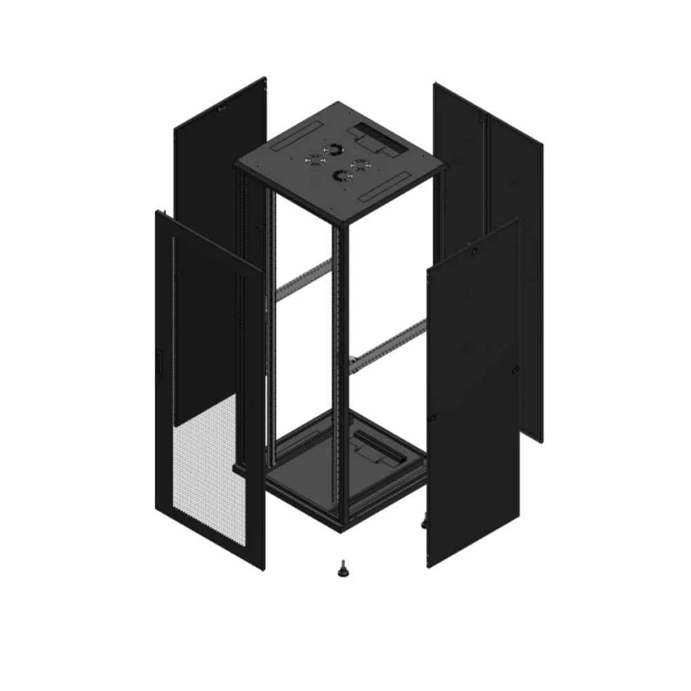 Gigamedia Vloer patchkast av enkel per ar dubbel tol 19" 42he 800x800mm zwart 704288PPSPTD