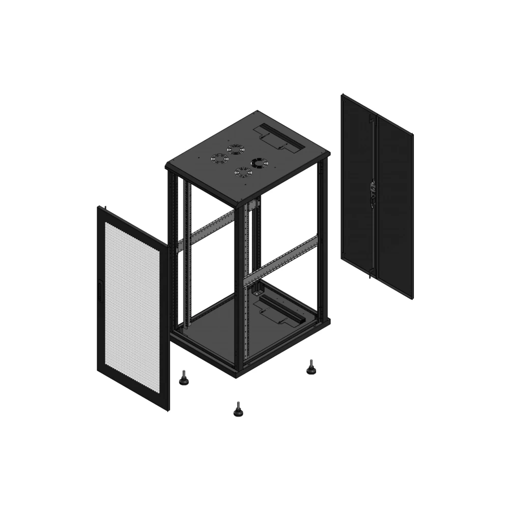 Gigamedia Vloer patchkast av enkel per ar dubbel tol ex 19" 26he 600x800mm zwart 702668ppsptdex