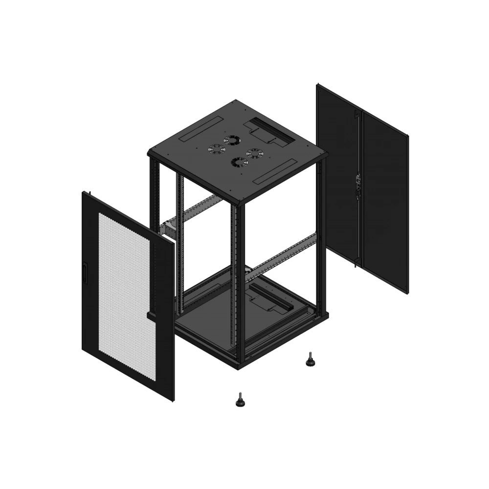 Gigamedia Vloer patchkast av enkel per ar dubbel tol ex 19" 26he 800x800mm zwart 702688ppsptdex