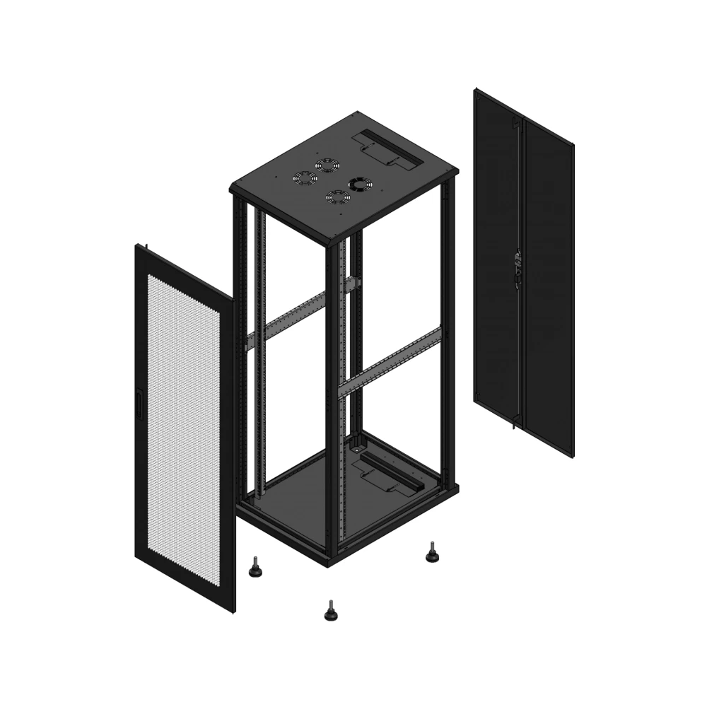 Gigamedia Vloer patchkast av enkel per ar dubbel tol ex 19" 36he 600x800mm zwart 703668ppsptdex