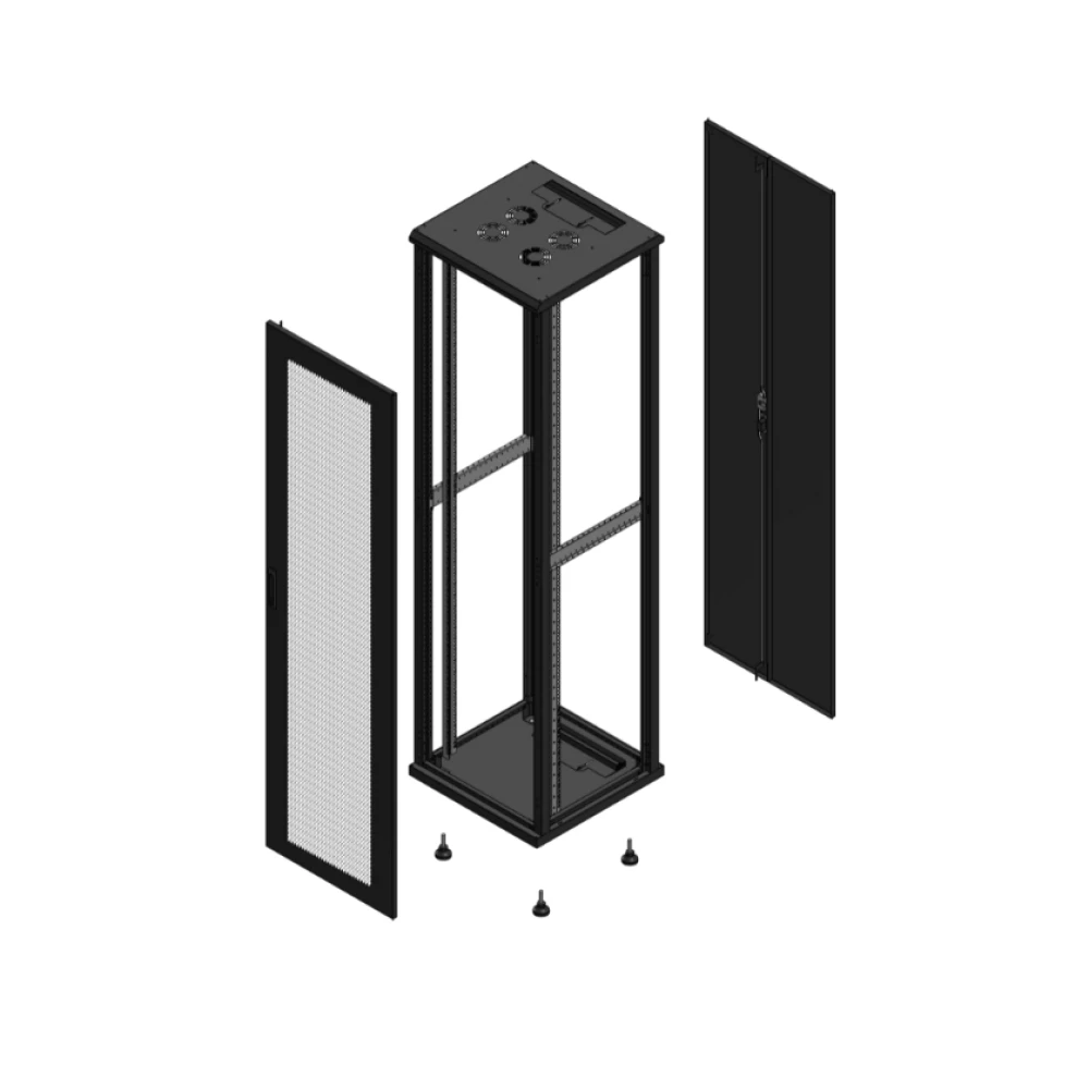 Gigamedia Vloer patchkast av enkel per ar dubbel tol ex 19" 47he 600x600mm zwart 704766ppsptdex