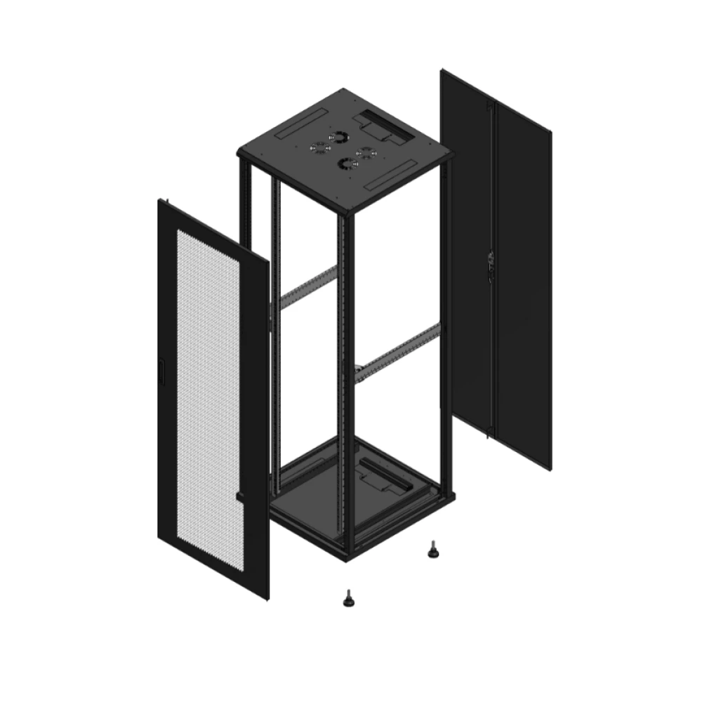 Gigamedia Vloer patchkast av enkel per ar dubbel tol ex 19" 47he 800x800mm zwart 704788ppsptdex