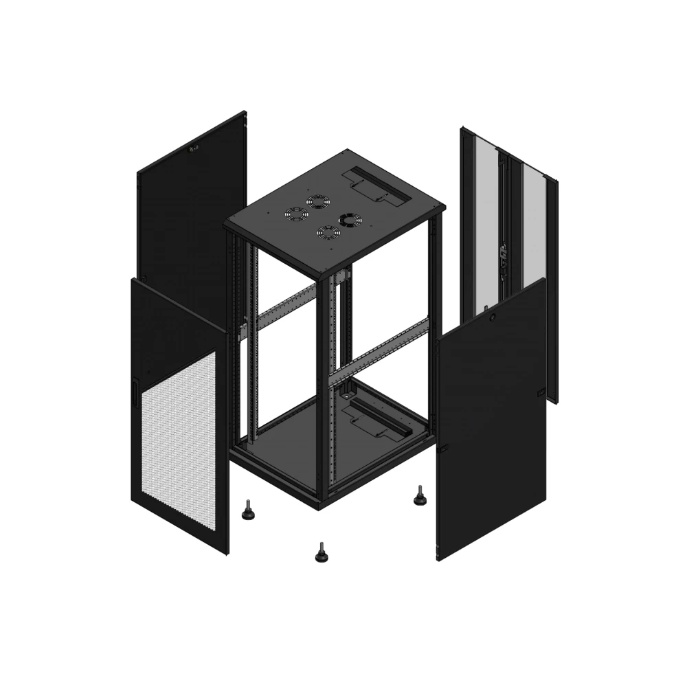 Gigamedia Vloer patchkast av enkel per ar dubbel ver 19" 26he 600x800mm zwart 702668PPSPVD