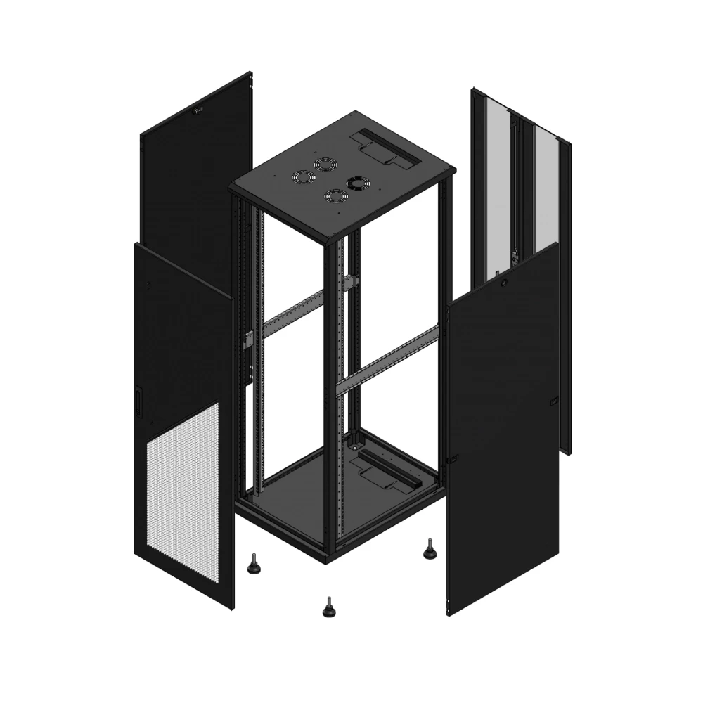 Gigamedia Vloer patchkast av enkel per ar dubbel ver 19" 36he 600x800mm zwart 703668PPSPVD