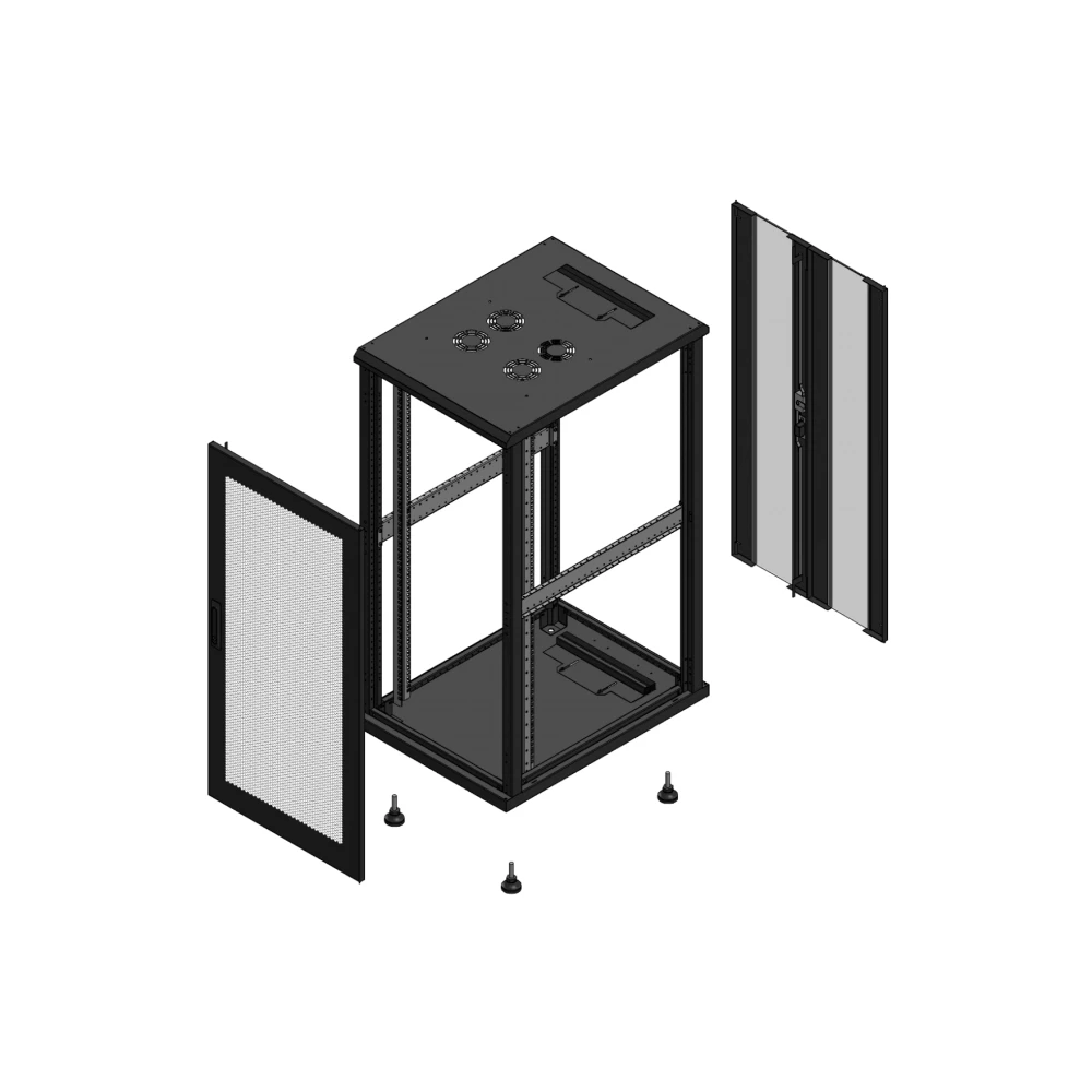 Gigamedia Vloer patchkast av enkel per ar dubbel ver ex 19" 26he 600x800mm zwart 702668ppspvdex