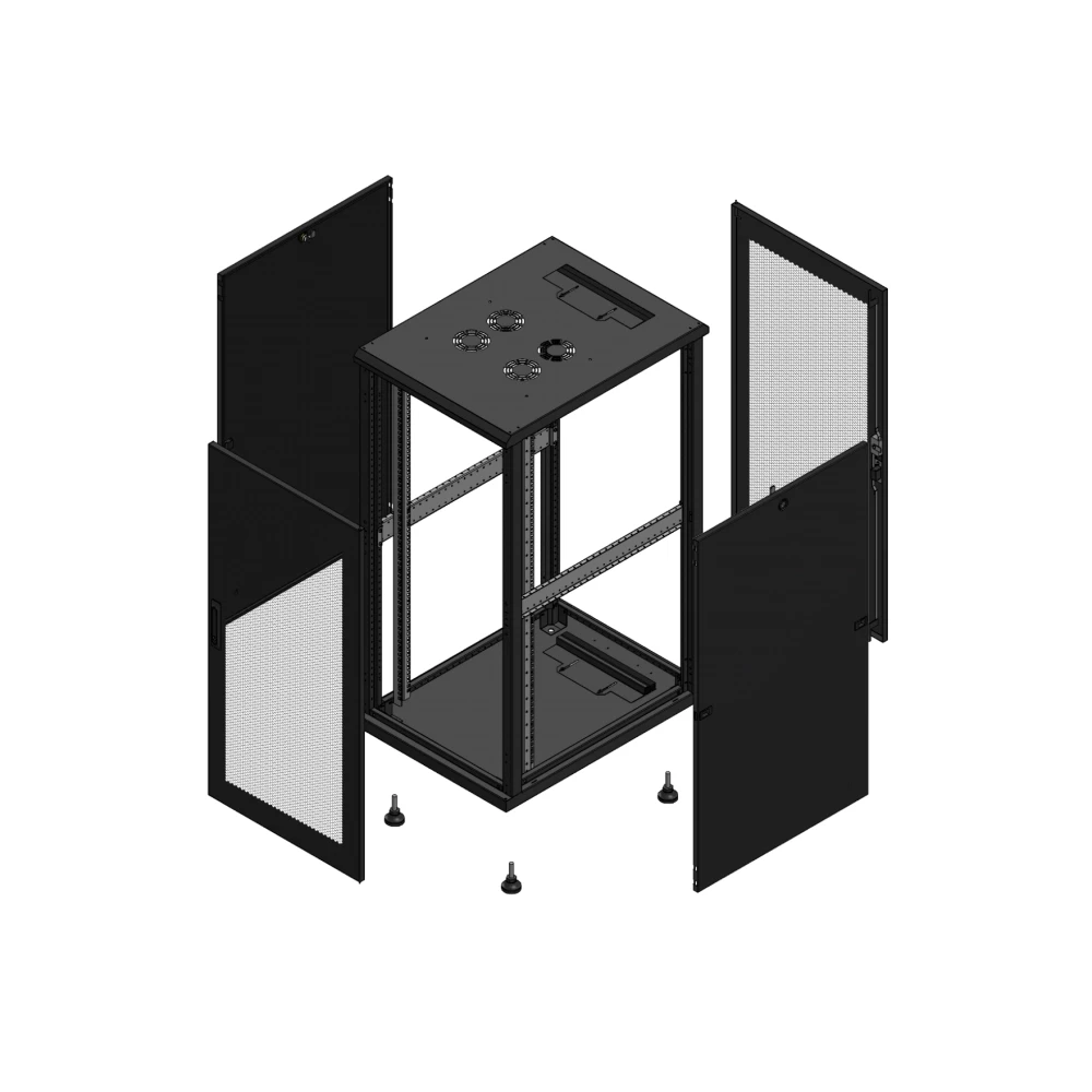 Gigamedia Vloer patchkast av enkel per ar enkel per 19" 26he 600x800mm zwart 702668PPSPPS