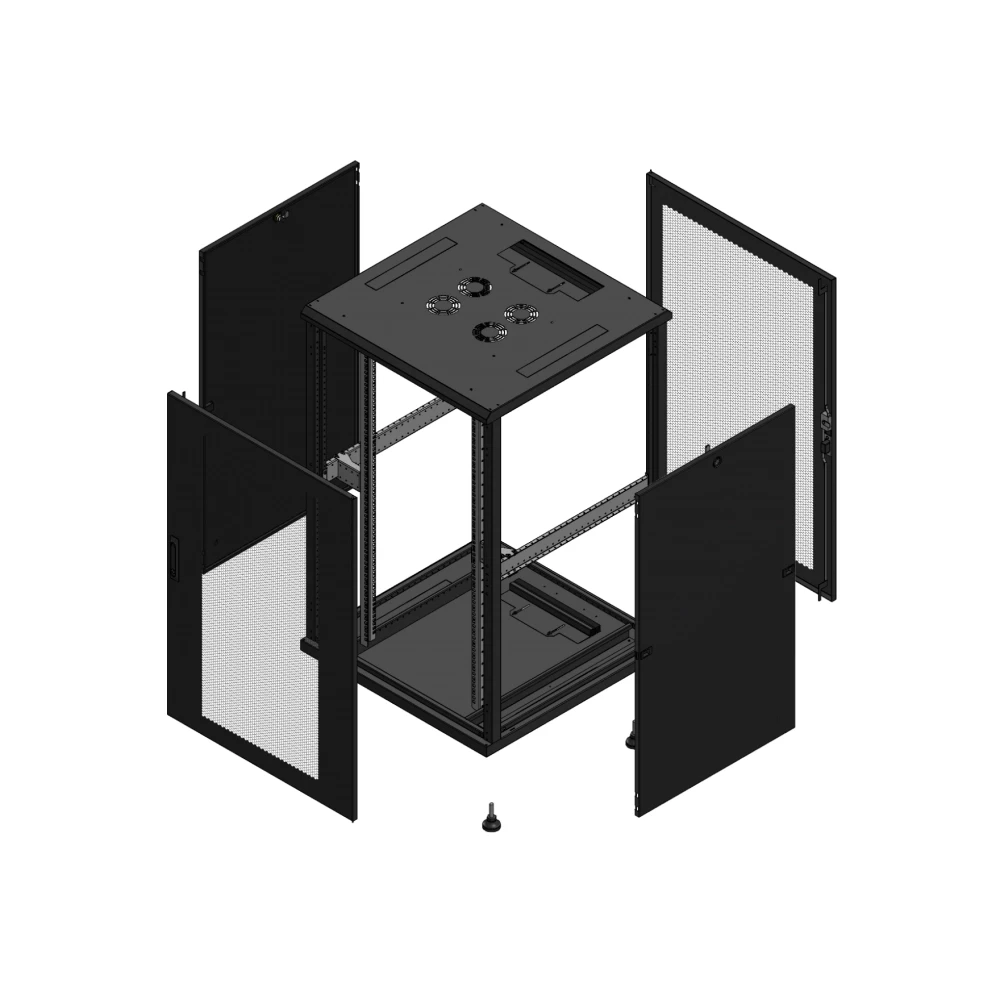 Gigamedia Vloer patchkast av enkel per ar enkel per 19" 26he 800x800mm zwart 702688PPSPPS