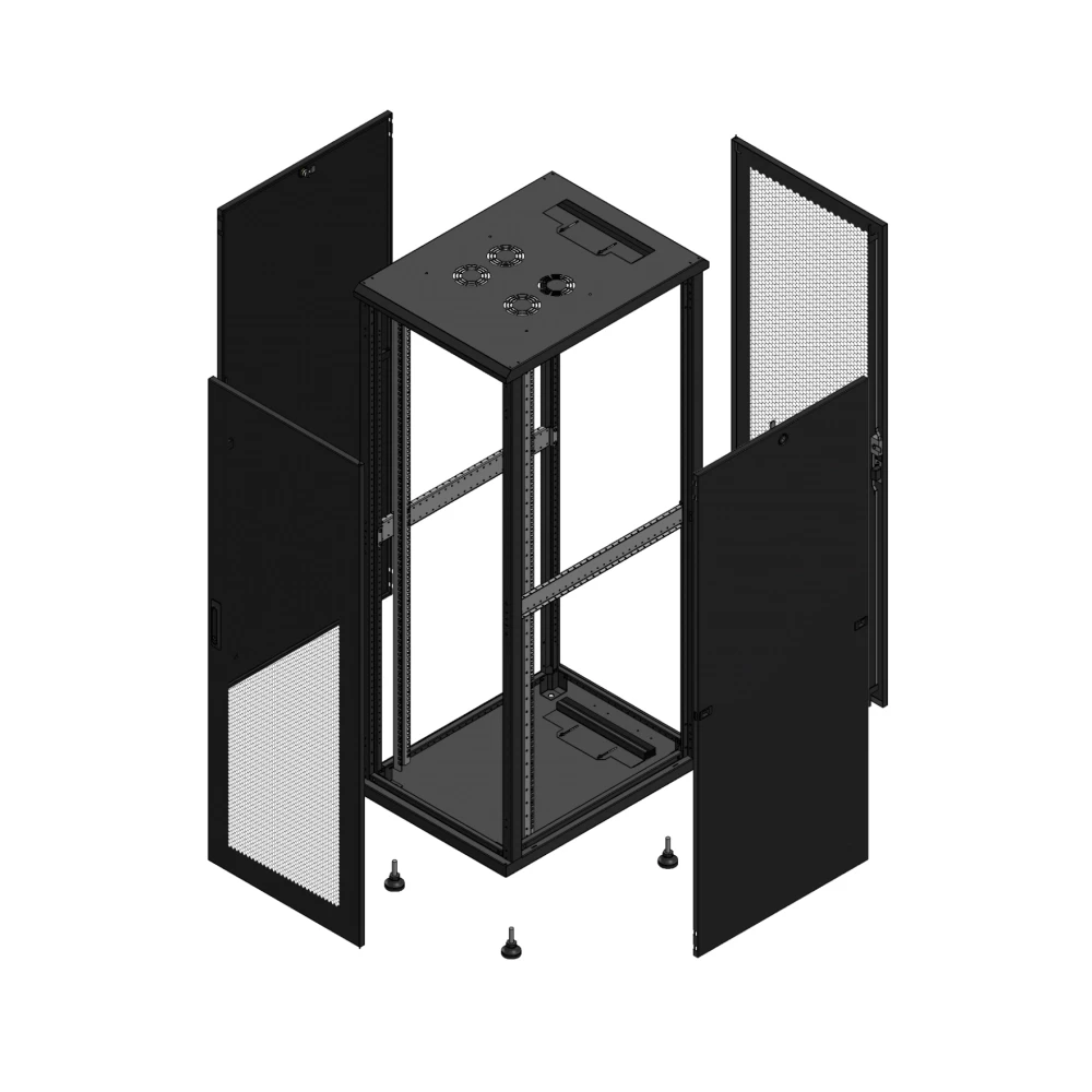 Gigamedia Vloer patchkast av enkel per ar enkel per 19" 36he 600x800mm zwart 703668PPSPPS