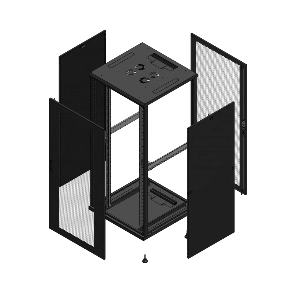 Gigamedia Vloer patchkast av enkel per ar enkel per 19" 36he 800x800mm zwart 703688PPSPPS