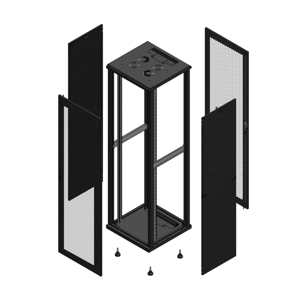 Gigamedia Vloer patchkast av enkel per ar enkel per 19" 42he 600x600mm zwart 704266PPSPPS