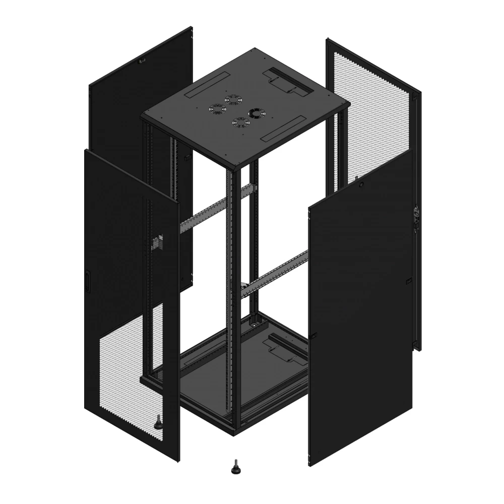 Gigamedia Vloer patchkast av enkel per ar enkel per 19" 42he 800x1000mm zwart 7042810PPSPPS