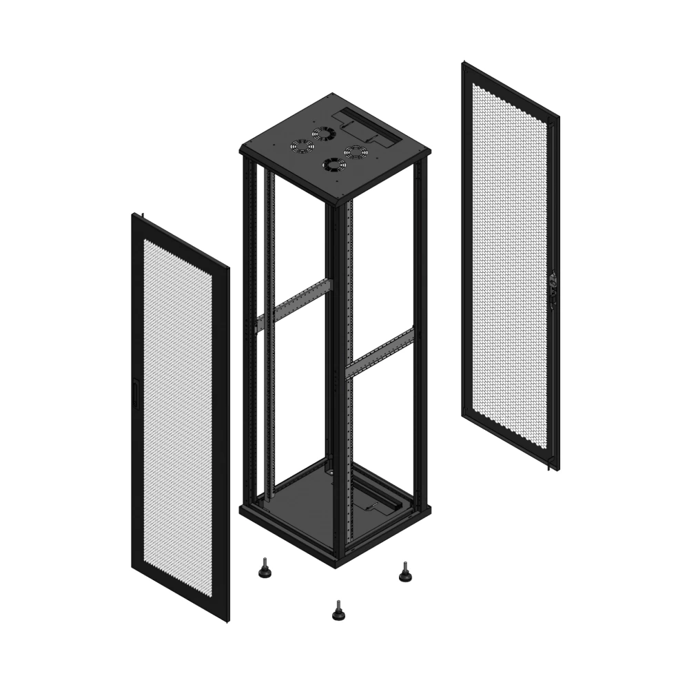 Gigamedia Vloer patchkast av enkel per ar enkel per ex 19" 42he 600x600mm zwart 704266ppsppsex