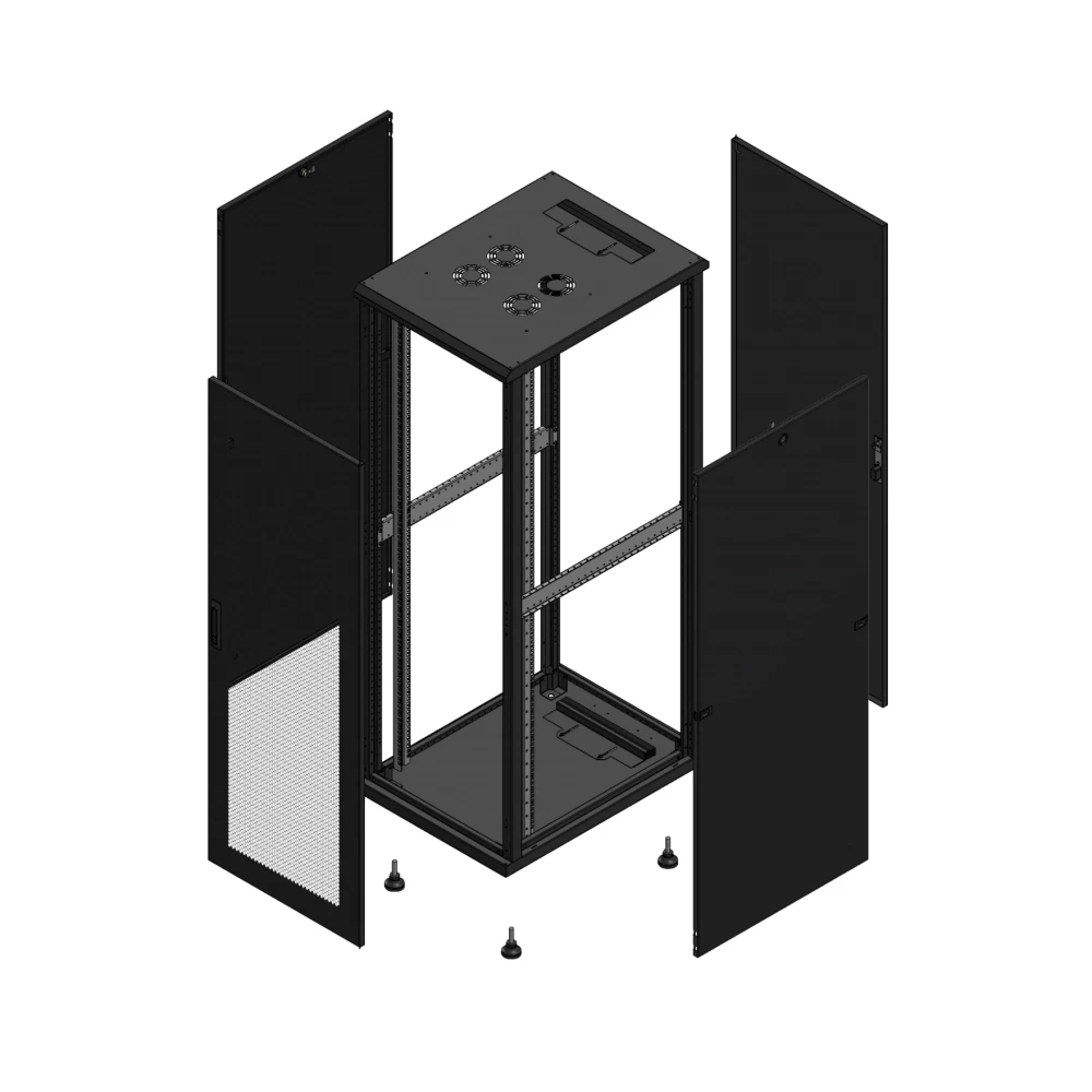Gigamedia Vloer patchkast av enkel per ar enkel tol 19" 36he 600x800mm zwart 703668PPSPTS
