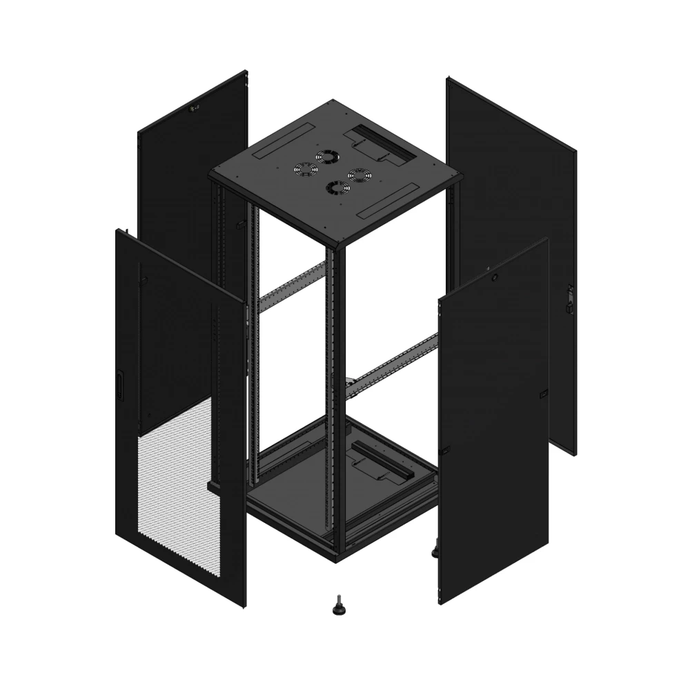 Gigamedia Vloer patchkast av enkel per ar enkel tol 19" 36he 800x800mm zwart 703688PPSPTS