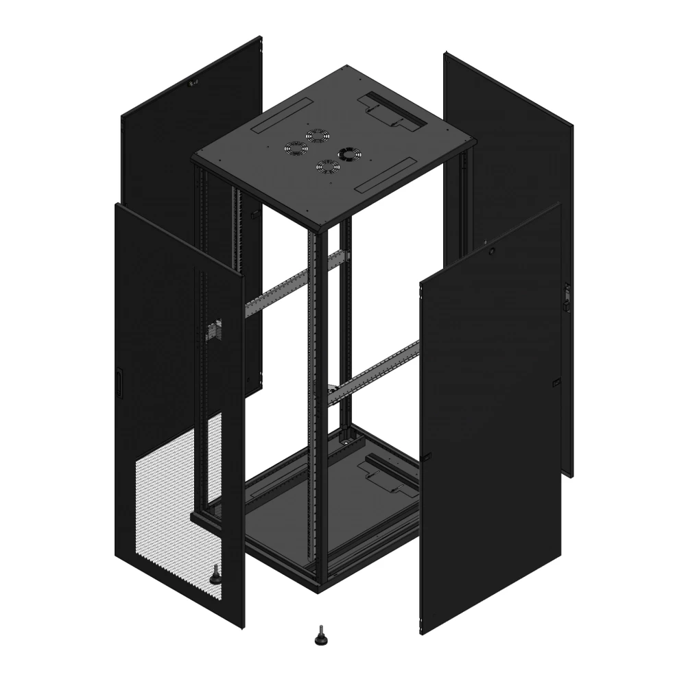 Gigamedia Vloer patchkast av enkel per ar enkel tol 19" 42he 800x1000mm zwart 7042810PPSPTS