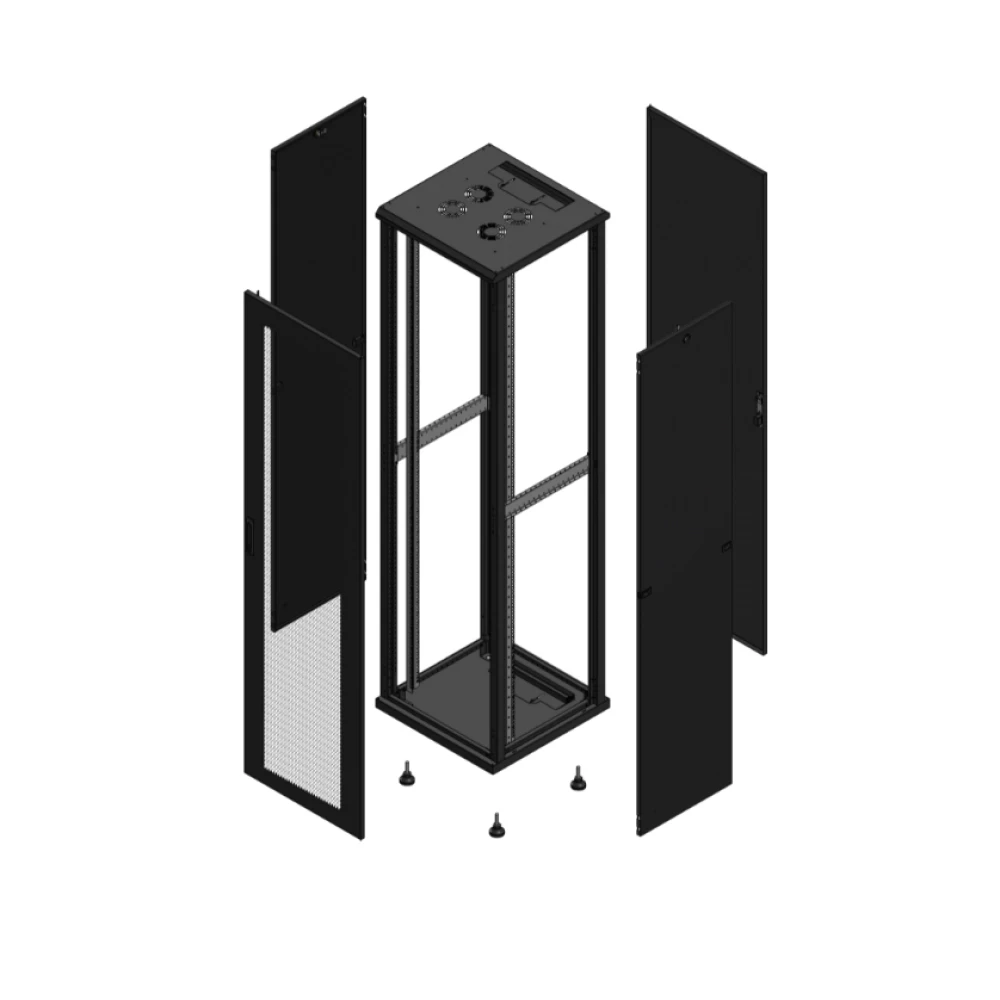 Gigamedia Vloer patchkast av enkel per ar enkel tol 19" 47he 600x600mm zwart 704766PPSPTS