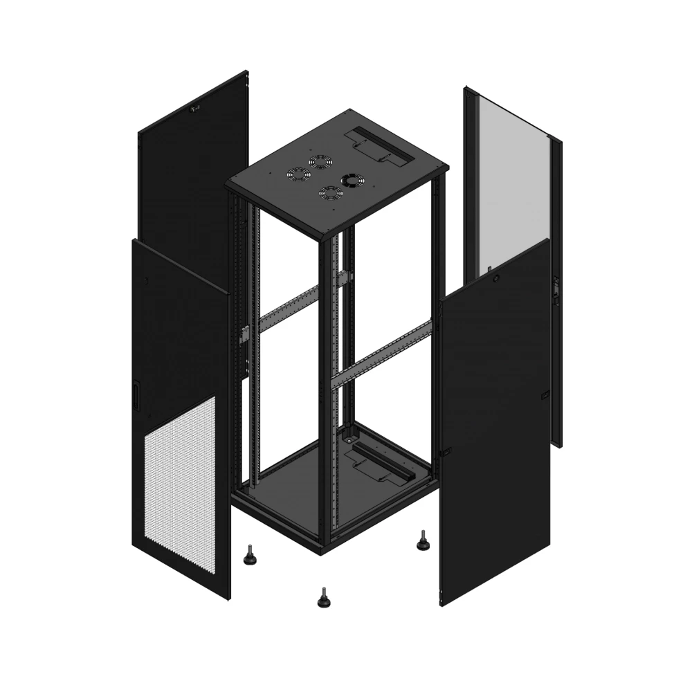 Gigamedia Vloer patchkast av enkel per ar enkel ver 19" 36he 600x800mm zwart 703668PPSPVS