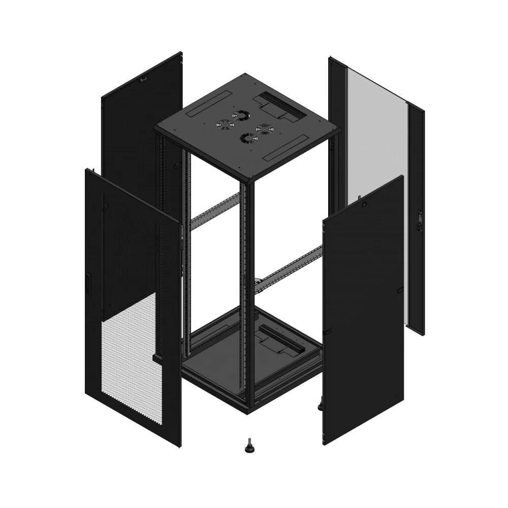 Gigamedia Vloer patchkast av enkel per ar enkel ver 19" 36he 800x800mm zwart 703688PPSPVS