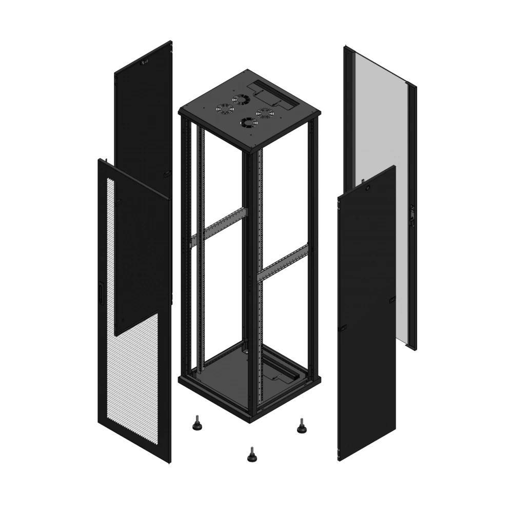 Gigamedia Vloer patchkast av enkel per ar enkel ver 19" 42he 600x600mm zwart 704266PPSPVS