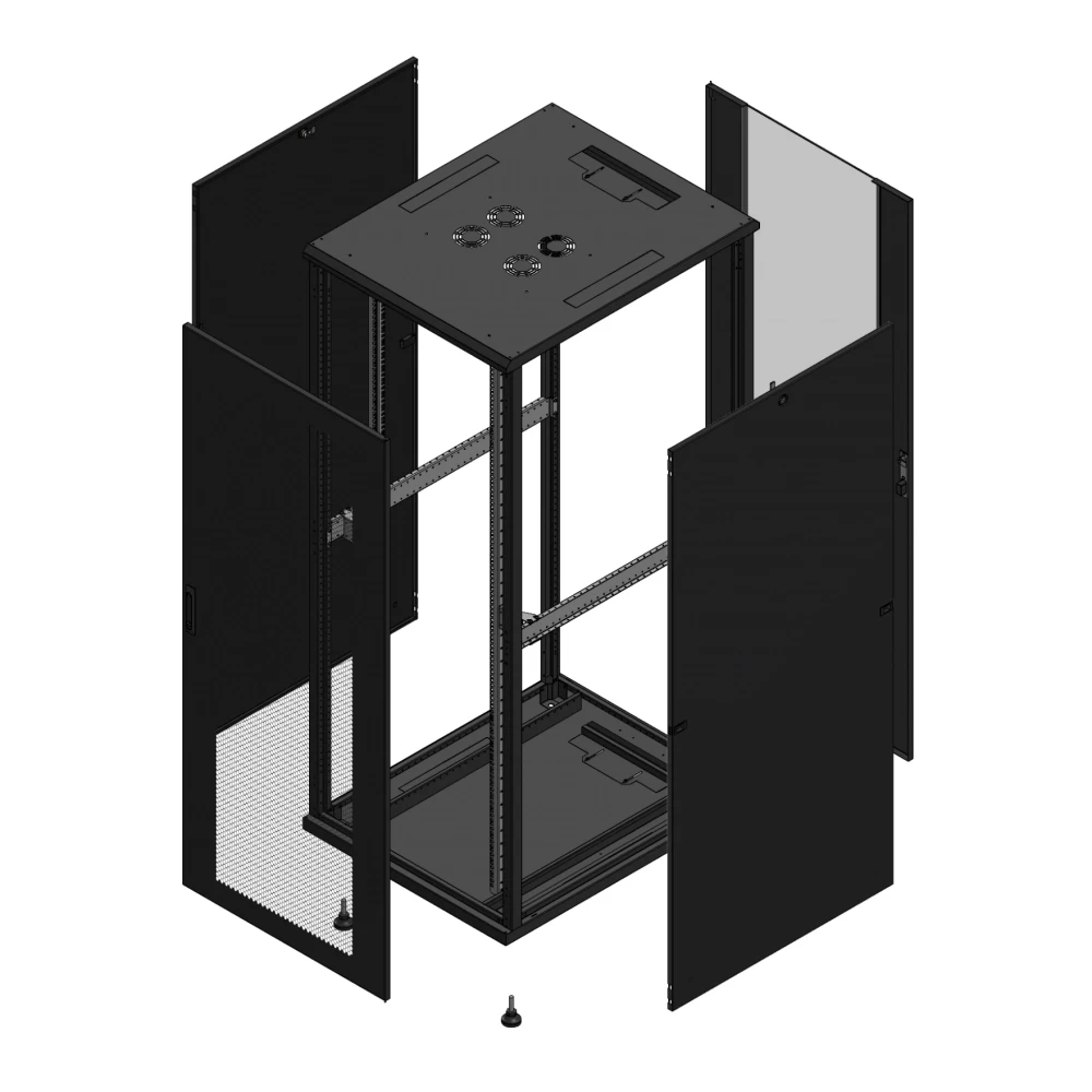 Gigamedia Vloer patchkast av enkel per ar enkel ver 19" 42he 800x1000mm zwart 7042810PPSPVS