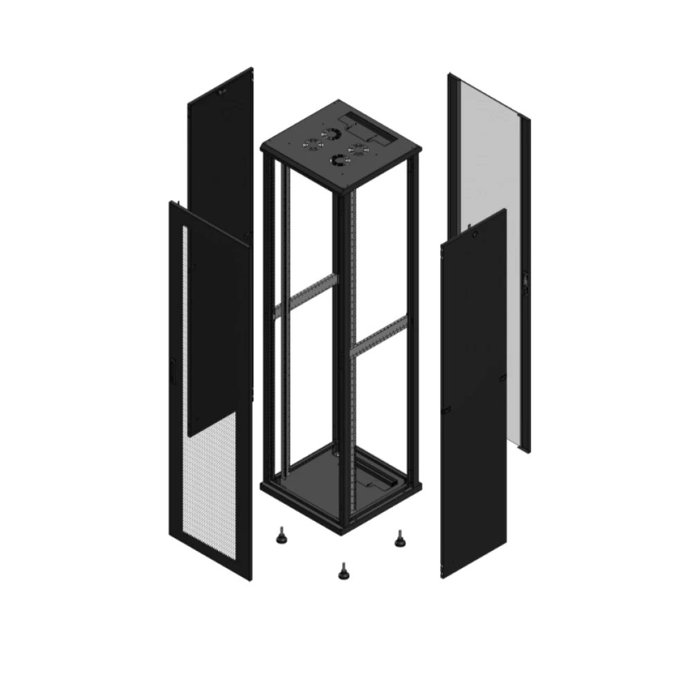Gigamedia Vloer patchkast av enkel per ar enkel ver 19" 47he 600x600mm zwart 704766PPSPVS