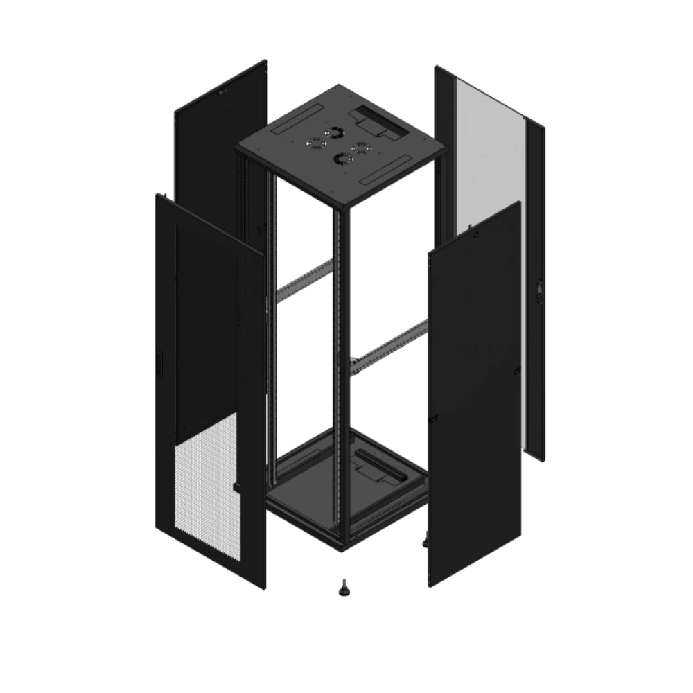 Gigamedia Vloer patchkast av enkel per ar enkel ver 19" 47he 800x800mm zwart 704788PPSPVS