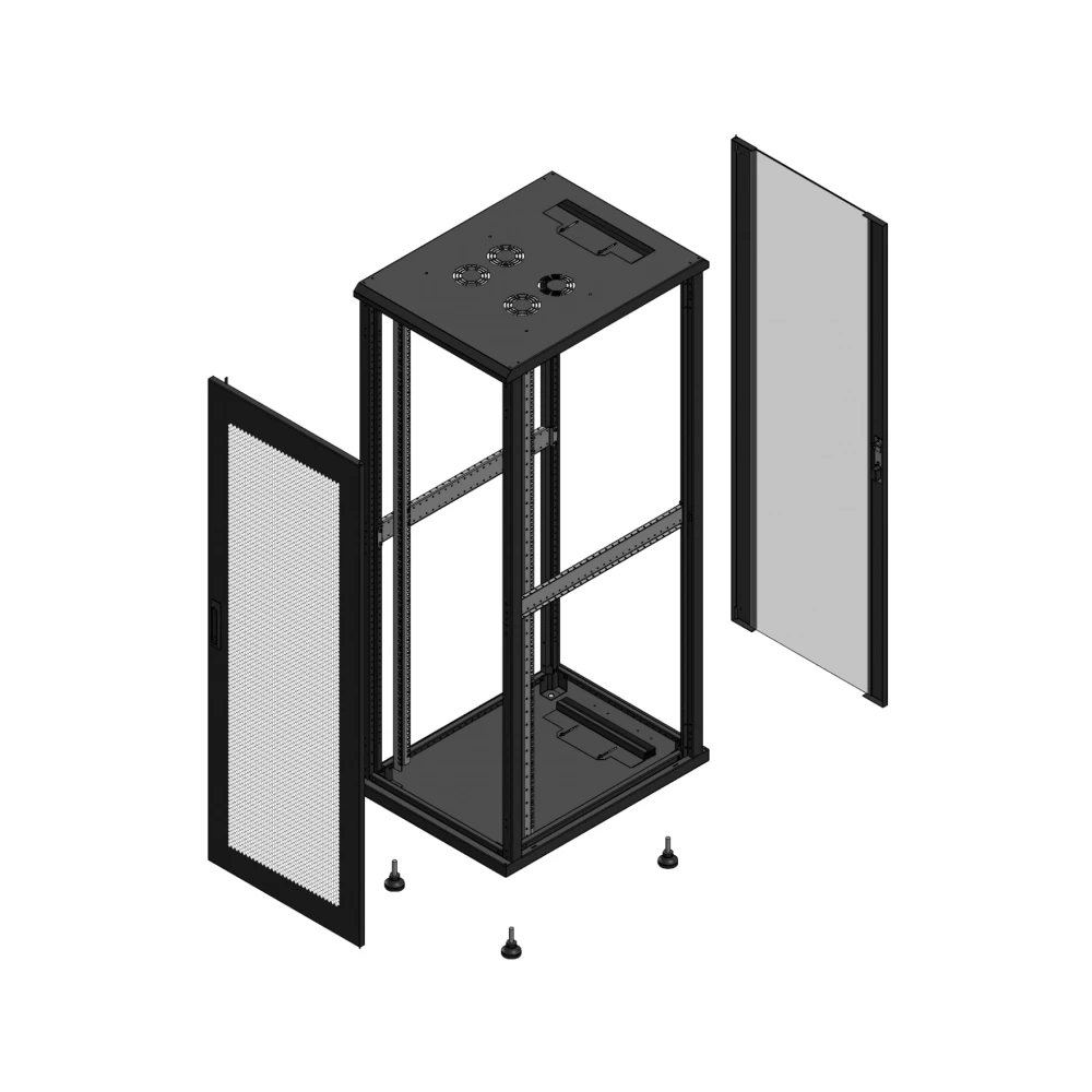Gigamedia Vloer patchkast av enkel per ar enkel ver ex 19" 36he 600x800mm zwart 703668ppspvsex