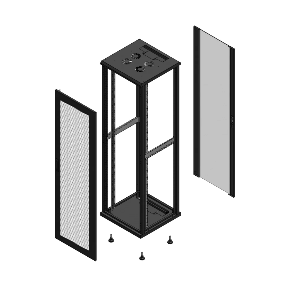 Gigamedia Vloer patchkast av enkel per ar enkel ver ex 19" 42he 600x600mm zwart 704266ppspvsex