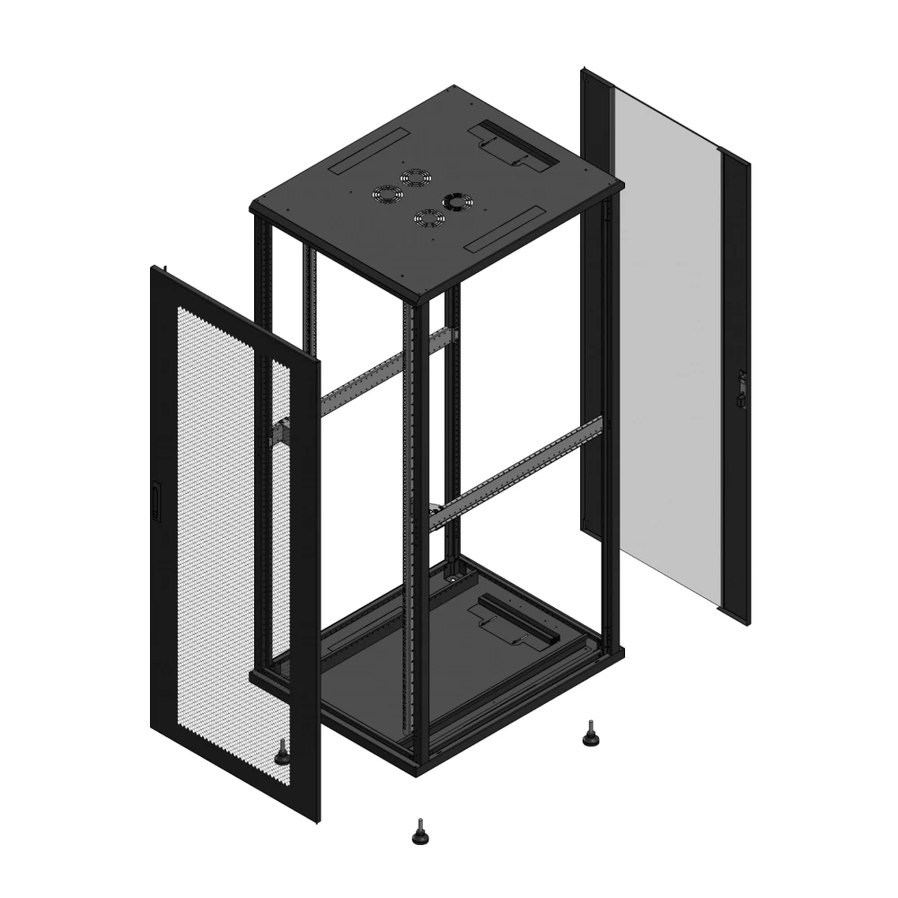 Gigamedia Vloer patchkast av enkel per ar enkel ver ex 19" 42he 800x1000mm zwart 7042810ppspvsex