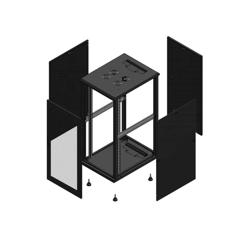 Gigamedia Vloer patchkast av enkel per par 19" 26he 600x800mm zwart 702668ppspar