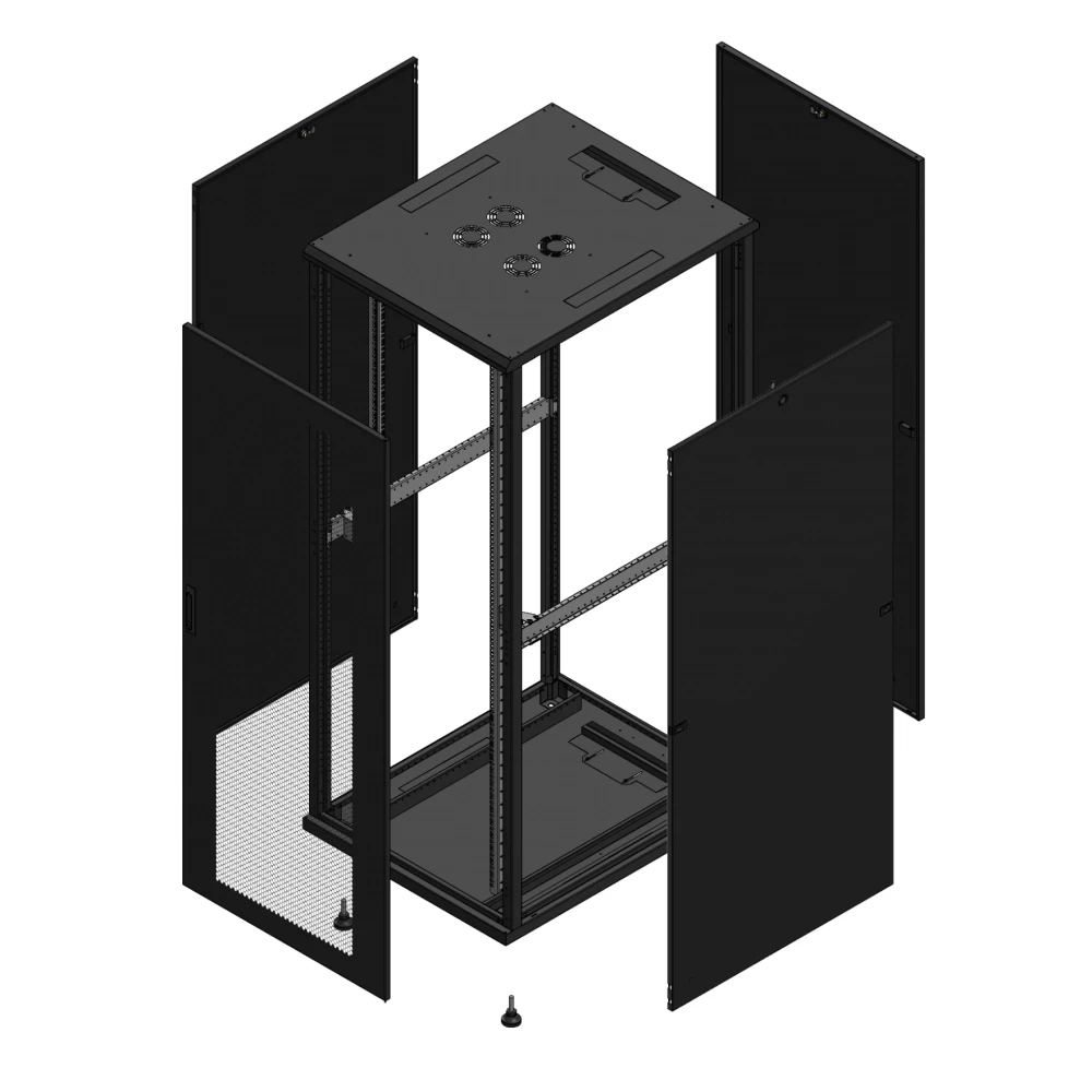 Gigamedia Vloer patchkast av enkel per par 19" 42he 800x1000mm zwart 7042810ppspar
