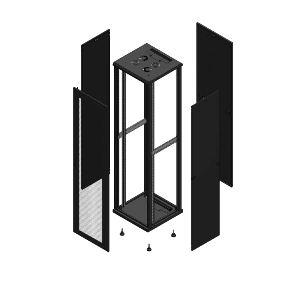 Gigamedia Vloer patchkast av enkel per par 19" 47he 600x600mm zwart 704766ppspar