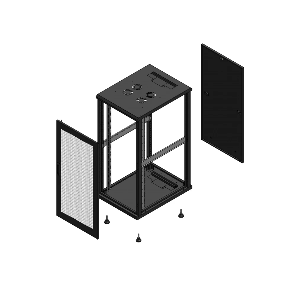 Gigamedia Vloer patchkast av enkel per par ex 19" 26he 600x800mm zwart 702668ppsparex