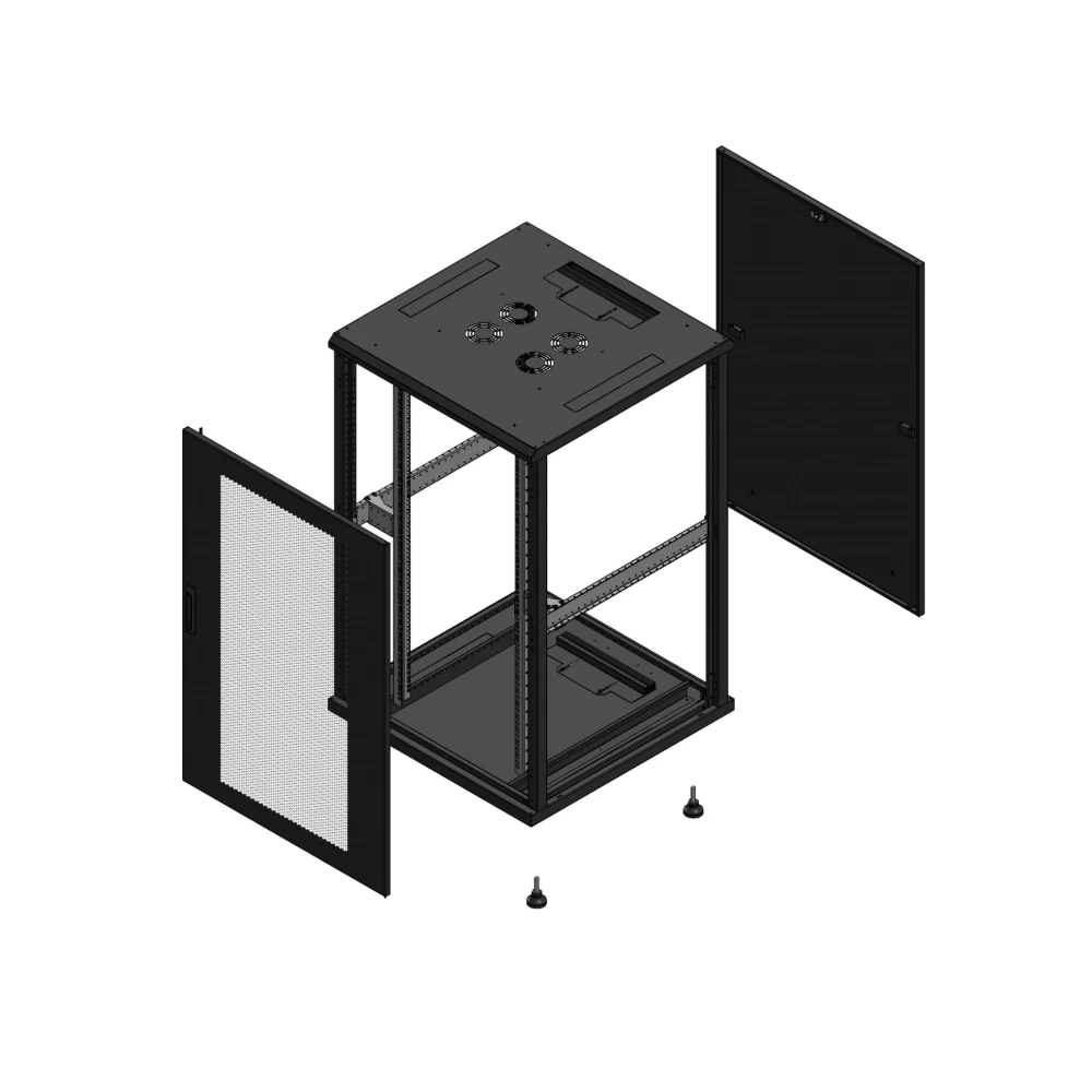 Gigamedia Vloer patchkast av enkel per par ex 19" 26he 800x800mm zwart 702688ppsparex