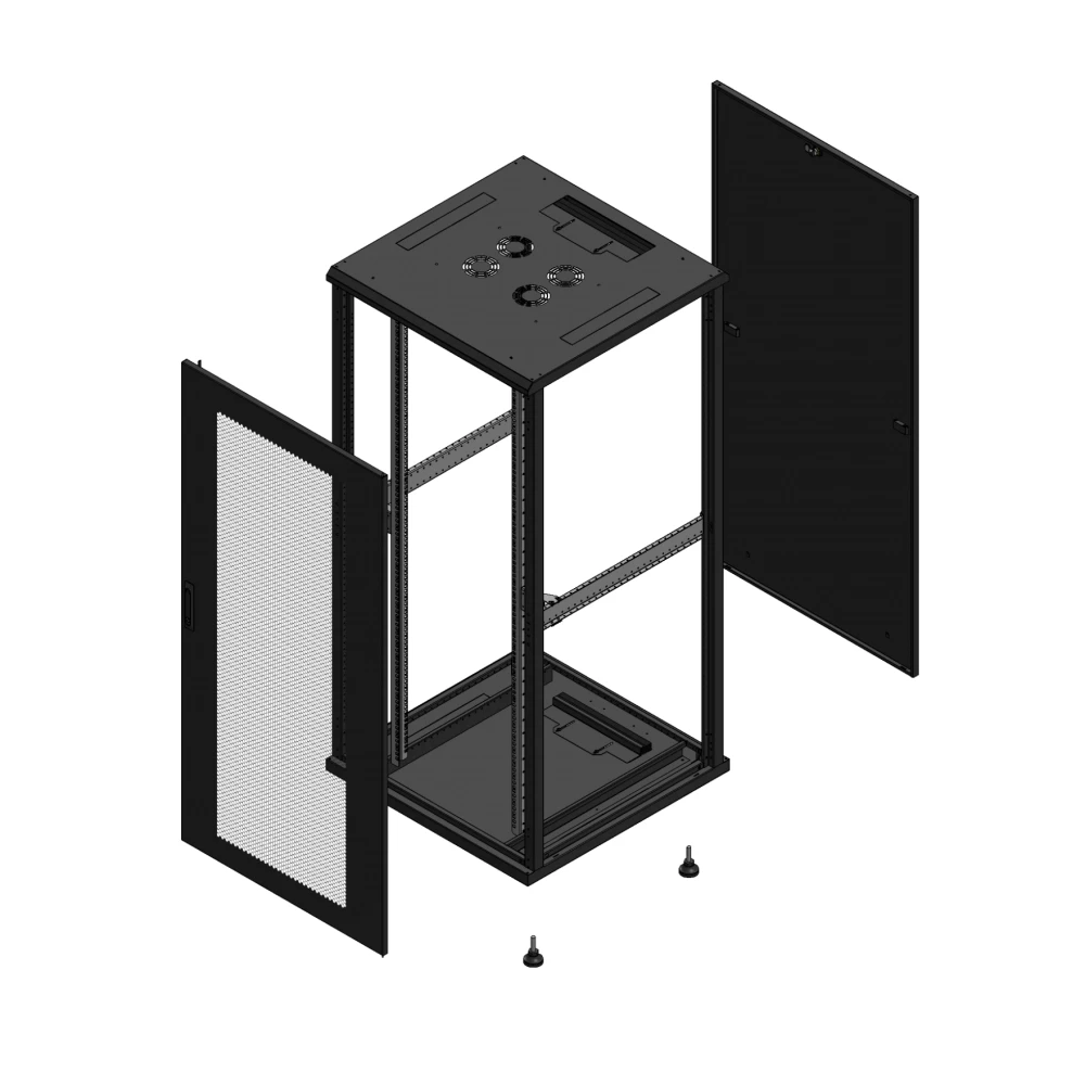 Gigamedia Vloer patchkast av enkel per par ex 19" 36he 800x800mm zwart 703688ppsparex