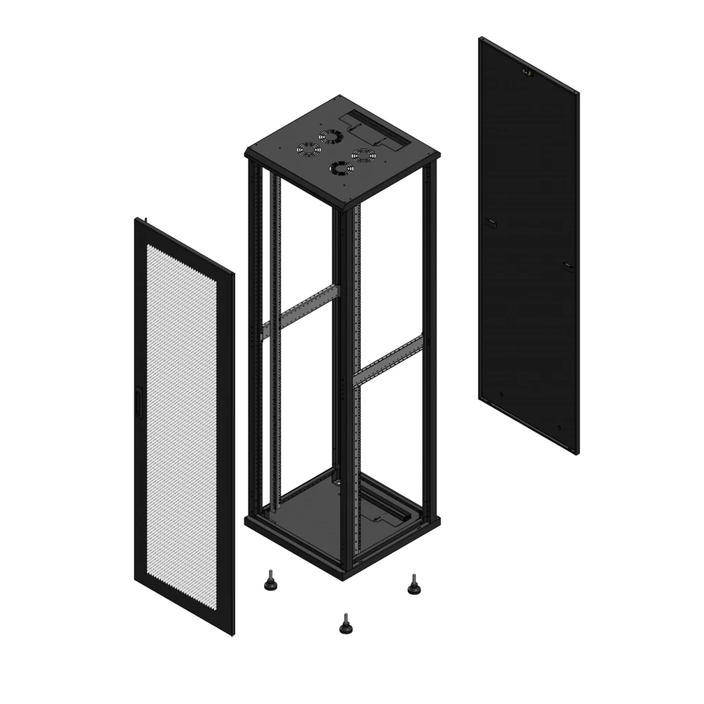Gigamedia Vloer patchkast av enkel per par ex 19" 42he 600x600mm zwart 704266ppsparex