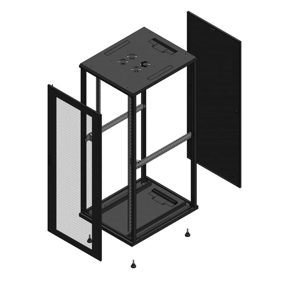 Gigamedia Vloer patchkast av enkel per par ex 19" 42he 800x1000mm zwart 7042810ppsparex