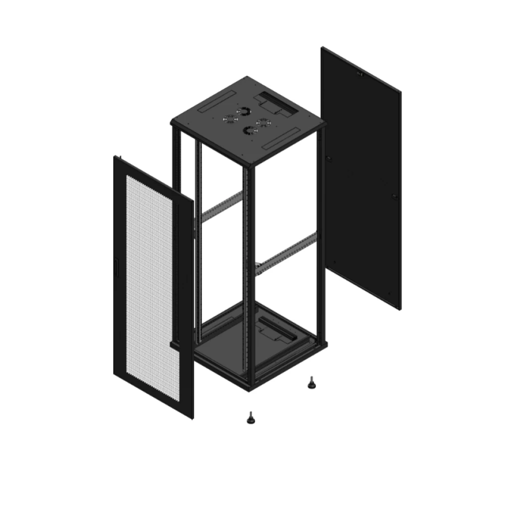 Gigamedia Vloer patchkast av enkel per par ex 19" 42he 800x800mm zwart 704288ppsparex