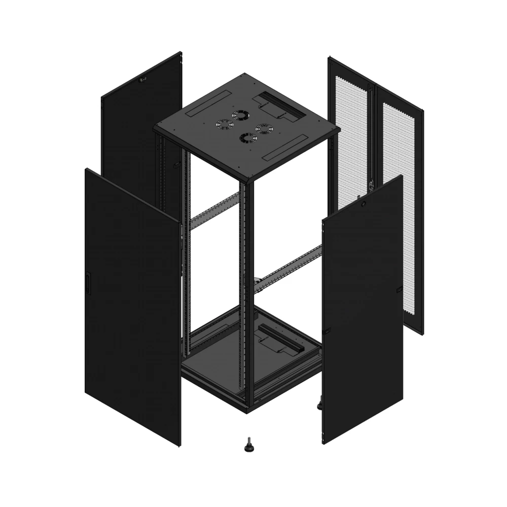 Gigamedia Vloer patchkast av enkel tol ar dubbel per 19" 36he 800x800mm zwart