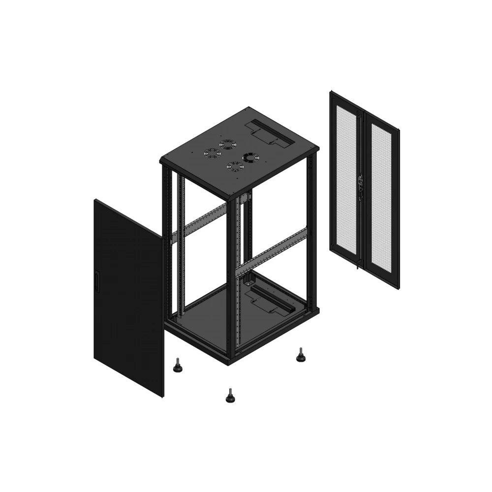 Gigamedia Vloer patchkast av enkel tol ar dubbel per ex 19" 26he 600x800mm zwart 702668ptsppdex